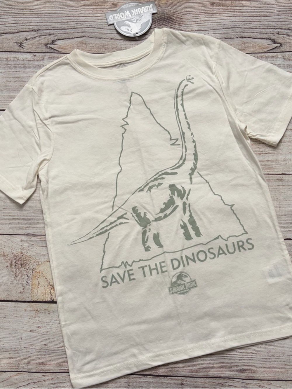 Universal Jurassic World Brontosaurus Dinosaur Tshirt Boys NWT 10/12